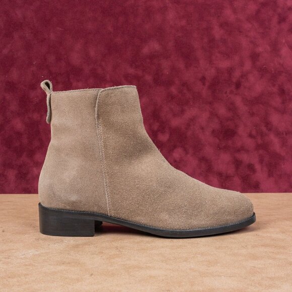 La Canadienne Women Klive City Dry Taupe Suede Zip Ankle Dress Boots sz 7.5 - Picture 4 of 8